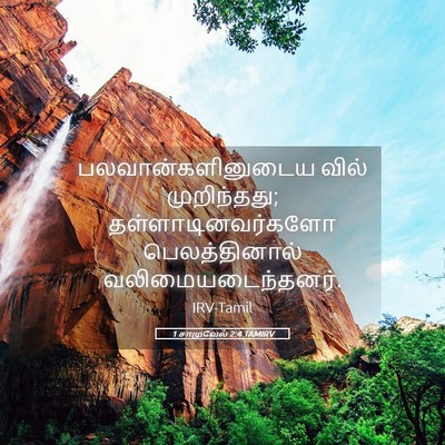 Picture 05 - 1 சாமுவேல் 2:4 TAMIRV - பலவான்களினுடைய - Bible Verse Picture