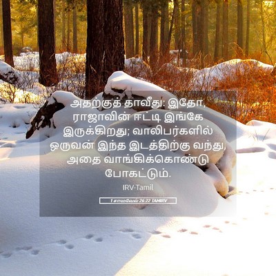 Picture 05 - 1 சாமுவேல் 26:22 TAMIRV - அதற்குத் தாவீது: - Bible Verse Picture