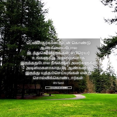 Picture 05 - 1 சாமுவேல் 4:9 TAMIRV - பெலிஸ்தர்களே, - Bible Verse Picture
