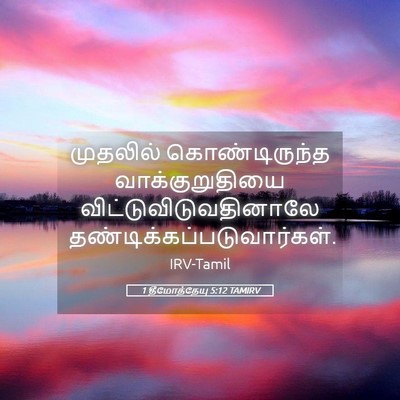 Picture 05 - 1 தீமோத்தேயு 5:12 TAMIRV - முதலில் - Bible Verse Picture