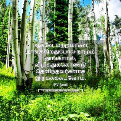 Picture 05 - 1 தெசலோனிக்கேயர் 5:6 TAMIRV - ஆகவே, மற்றவர்கள் - Bible Verse Picture