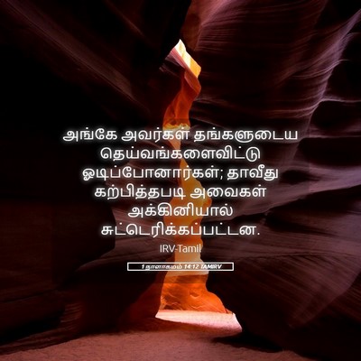 Picture 05 - 1 நாளாகமம் 14:12 TAMIRV - அங்கே அவர்கள் - Bible Verse Picture