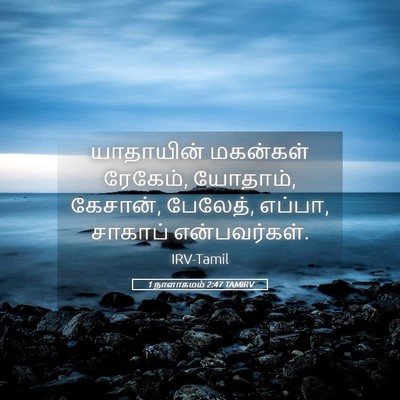 Picture 05 - 1 நாளாகமம் 2:47 TAMIRV - யாதாயின் மகன்கள் - Bible Verse Picture