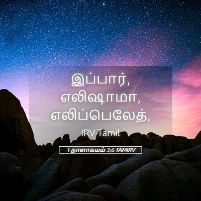 Picture 05 - 1 நாளாகமம் 3:6 TAMIRV - இப்பார், எலிஷாமா, - Bible Verse Picture