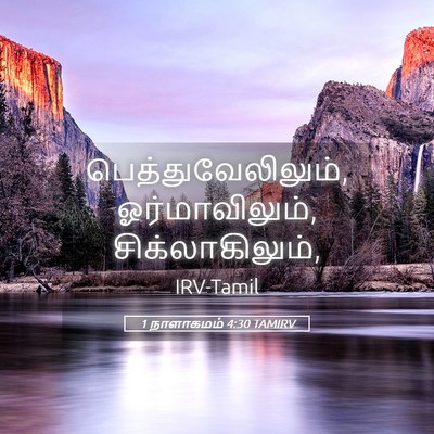 Picture 05 - 1 நாளாகமம் 4:30 TAMIRV - பெத்துவேலிலும், - Bible Verse Picture