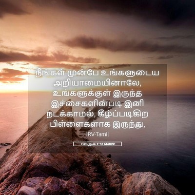 Picture 05 - 1 பேதுரு 1:14 TAMIRV - நீங்கள் முன்பே - Bible Verse Picture