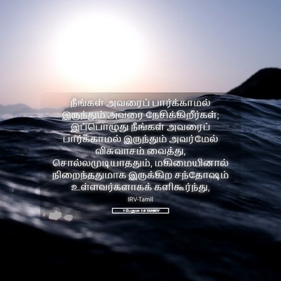 Picture 05 - 1 பேதுரு 1:8 TAMIRV - நீங்கள் அவரைப் - Bible Verse Picture