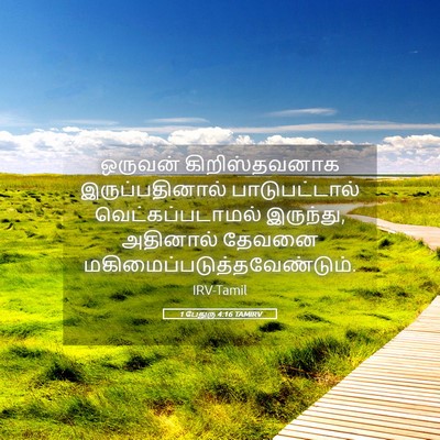 Picture 05 - 1 பேதுரு 4:16 TAMIRV - ஒருவன் - Bible Verse Picture