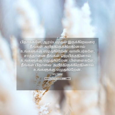 Picture 05 - 1 யோவான் 2:13 TAMIRV - பிதாக்களே, - Bible Verse Picture