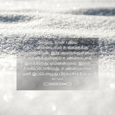 Picture 05 - 1 யோவான் 2:8 TAMIRV - மேலும், நான் புதிய - Bible Verse Picture