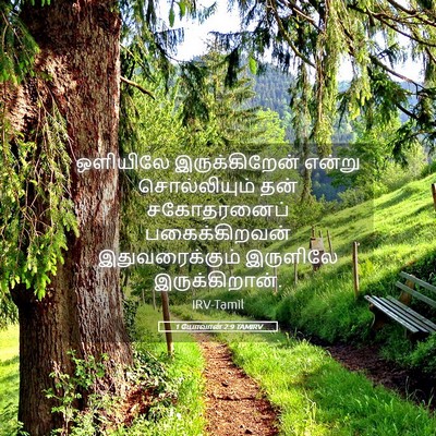 Picture 05 - 1 யோவான் 2:9 TAMIRV - ஒளியிலே - Bible Verse Picture