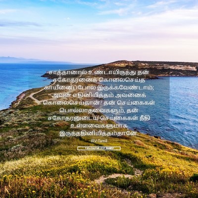 Picture 05 - 1 யோவான் 3:12 TAMIRV - சாத்தானால் - Bible Verse Picture