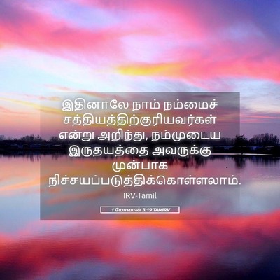 Picture 05 - 1 யோவான் 3:19 TAMIRV - இதினாலே நாம் - Bible Verse Picture