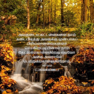 Picture 05 - 1 யோவான் 3:22 TAMIRV - அவருடைய கட்டளைகளை - Bible Verse Picture