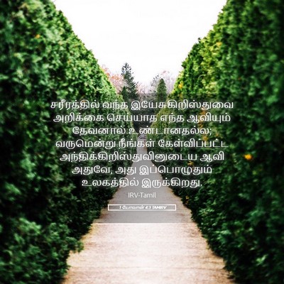 Picture 05 - 1 யோவான் 4:3 TAMIRV - சரீரத்தில் வந்த - Bible Verse Picture
