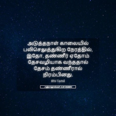 Picture 05 - 2 இராஜாக்கள் 3:20 TAMIRV - அடுத்தநாள் - Bible Verse Picture