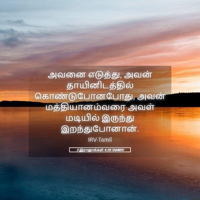 Picture 05 - 2 இராஜாக்கள் 4:20 TAMIRV - அவனை எடுத்து, அவன் - Bible Verse Picture