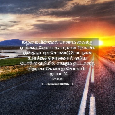 Picture 05 - 2 இராஜாக்கள் 4:24 TAMIRV - கழுதையின்மேல் - Bible Verse Picture