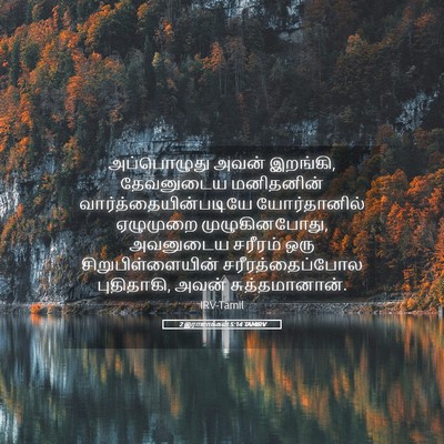 Picture 05 - 2 இராஜாக்கள் 5:14 TAMIRV - அப்பொழுது அவன் - Bible Verse Picture
