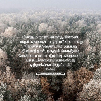 Picture 05 - 2 கொரிந்தியர் 11:16 TAMIRV - பின்னும் நான் - Bible Verse Picture