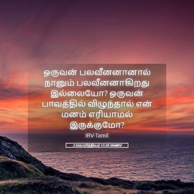 Picture 05 - 2 கொரிந்தியர் 11:29 TAMIRV - ஒருவன் - Bible Verse Picture