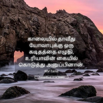 Picture 05 - 2 சாமுவேல் 11:14 TAMIRV - காலையில் தாவீது - Bible Verse Picture