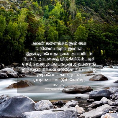 Picture 05 - 2 சாமுவேல் 17:2 TAMIRV - அவன் களைத்தவனும் - Bible Verse Picture