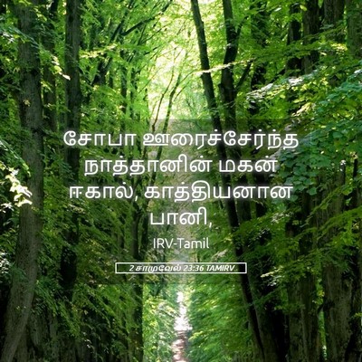 Picture 05 - 2 சாமுவேல் 23:36 TAMIRV - சோபா ஊரைச்சேர்ந்த - Bible Verse Picture