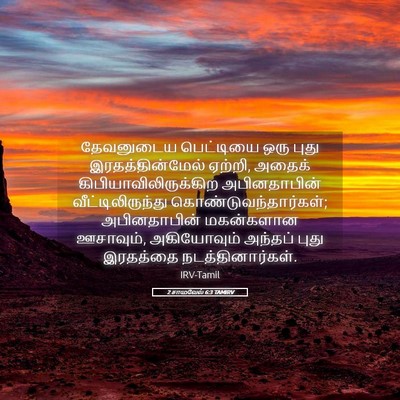 Picture 05 - 2 சாமுவேல் 6:3 TAMIRV - தேவனுடைய பெட்டியை - Bible Verse Picture