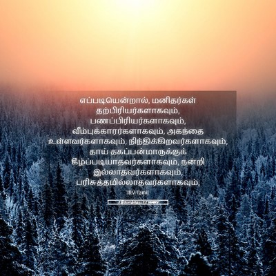 Picture 05 - 2 தீமோத்தேயு 3:2 TAMIRV - எப்படியென்றால், - Bible Verse Picture