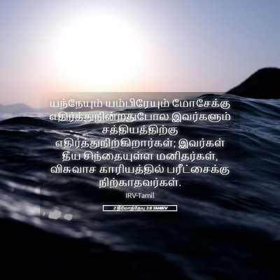 Picture 05 - 2 தீமோத்தேயு 3:8 TAMIRV - யந்நேயும் - Bible Verse Picture