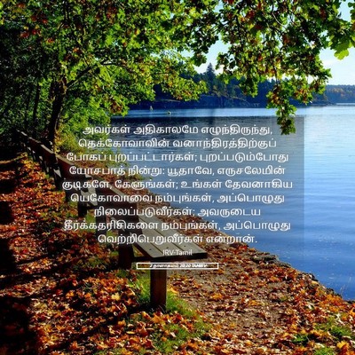 Picture 05 - 2 நாளாகமம் 20:20 TAMIRV - அவர்கள் அதிகாலமே - Bible Verse Picture
