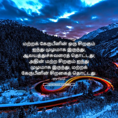 Picture 05 - 2 நாளாகமம் 3:12 TAMIRV - மற்றக் கேருபீனின் - Bible Verse Picture