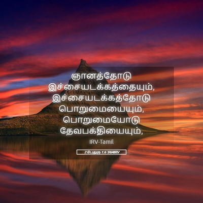 Picture 05 - 2 பேதுரு 1:6 TAMIRV - ஞானத்தோடு - Bible Verse Picture