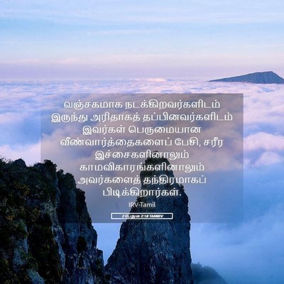 Picture 05 - 2 பேதுரு 2:18 TAMIRV - வஞ்சகமாக - Bible Verse Picture