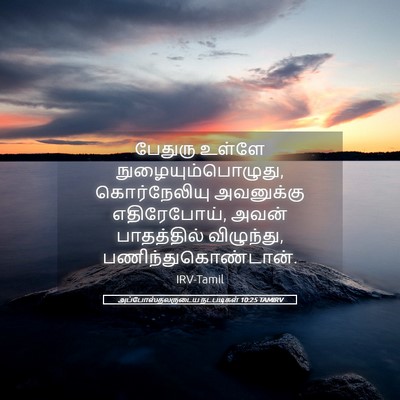 Picture 05 - அப்போஸ்தலருடைய நடபடிகள் 10:25 TAMIRV - பேதுரு உள்ளே - Bible Verse Picture
