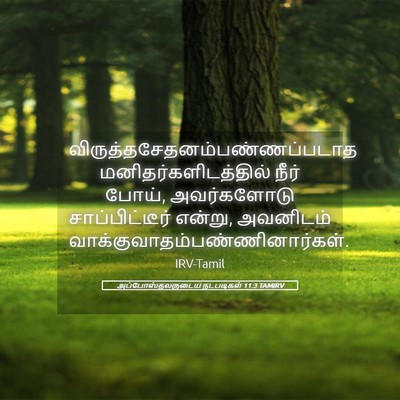 Picture 05 - அப்போஸ்தலருடைய நடபடிகள் 11:3 TAMIRV -  - Bible Verse Picture