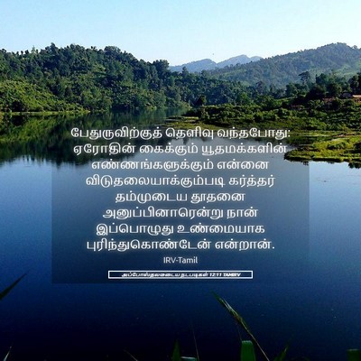 Picture 05 - அப்போஸ்தலருடைய நடபடிகள் 12:11 TAMIRV - பேதுருவிற்குத் - Bible Verse Picture