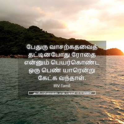 Picture 05 - அப்போஸ்தலருடைய நடபடிகள் 12:13 TAMIRV - பேதுரு - Bible Verse Picture