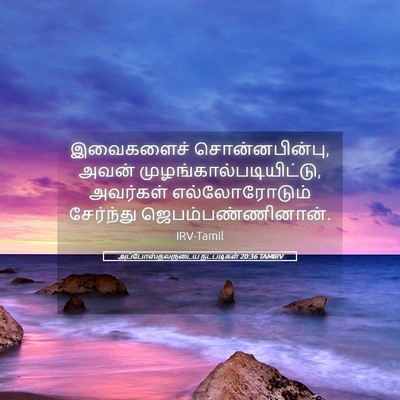 Picture 05 - அப்போஸ்தலருடைய நடபடிகள் 20:36 TAMIRV - இவைகளைச் - Bible Verse Picture