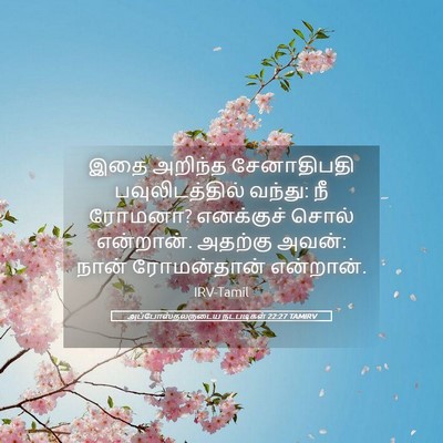 Picture 05 - அப்போஸ்தலருடைய நடபடிகள் 22:27 TAMIRV - இதை அறிந்த - Bible Verse Picture