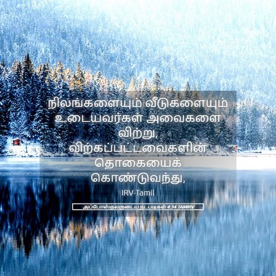 Picture 05 - அப்போஸ்தலருடைய நடபடிகள் 4:34 TAMIRV - நிலங்களையும் - Bible Verse Picture