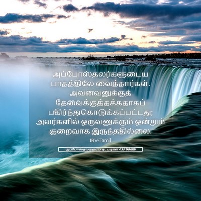 Picture 05 - அப்போஸ்தலருடைய நடபடிகள் 4:35 TAMIRV -  - Bible Verse Picture