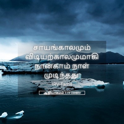 Picture 05 - ஆதியாகமம் 1:19 TAMIRV - சாயங்காலமும் - Bible Verse Picture