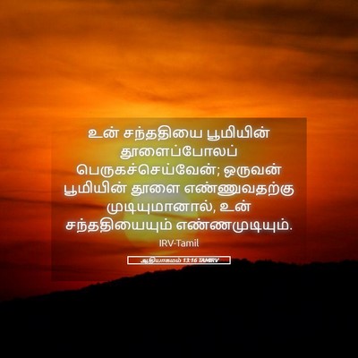 Picture 05 - ஆதியாகமம் 13:16 TAMIRV - உன் சந்ததியை - Bible Verse Picture