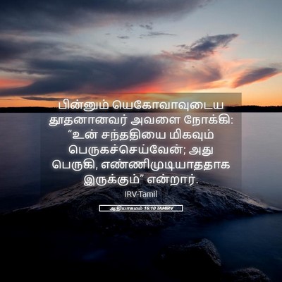 Picture 05 - ஆதியாகமம் 16:10 TAMIRV - பின்னும் - Bible Verse Picture