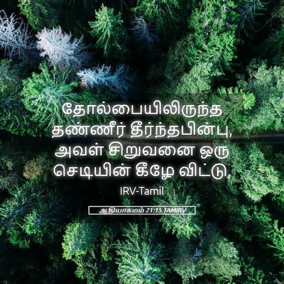 Picture 05 - ஆதியாகமம் 21:15 TAMIRV - தோல்பையிலிருந்த - Bible Verse Picture