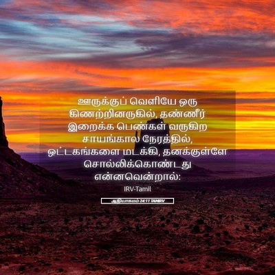 Picture 05 - ஆதியாகமம் 24:11 TAMIRV - ஊருக்குப் வெளியே - Bible Verse Picture