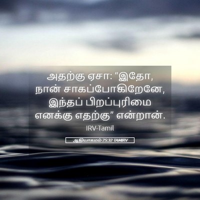 Picture 05 - ஆதியாகமம் 25:32 TAMIRV - அதற்கு ஏசா: “இதோ, - Bible Verse Picture