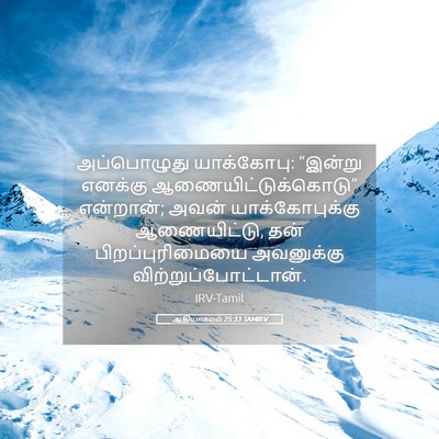 Picture 05 - ஆதியாகமம் 25:33 TAMIRV - அப்பொழுது - Bible Verse Picture